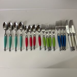 Multicolour Ball Tip Stainless Steel Cutlery Set flatware, 18 pieces